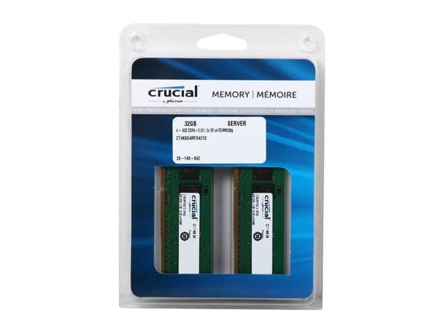Crucial 32GB (4 x 8GB) 288-Pin DDR4 SDRAM ECC DDR4 2133 (PC4 17000) Server Memory Model CT4K8G4RFS4213 - ảnh 3
