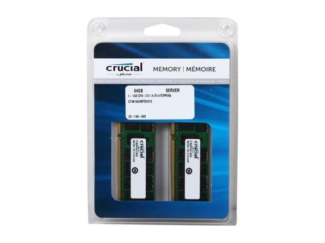 Crucial 64GB (4 x 16GB) 288-Pin DDR4 SDRAM ECC Registered DDR4 2133 (PC4 17000) Server Memory Model CT4K16G4RFD4213 - ảnh 3