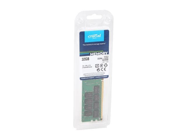 Crucial 32GB 288-Pin DDR4 SDRAM ECC Registered DDR4 3200 (PC4 25600) Server Memory Model CT32G4RFD432A - ảnh 3