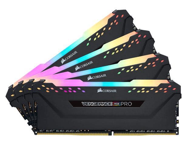 CORSAIR Vengeance RGB Pro 32GB (4 x 8GB) 288-Pin DDR4 DRAM DDR4 3200 (PC4 25600) Desktop Memory Model CMW32GX4M4C3200C16