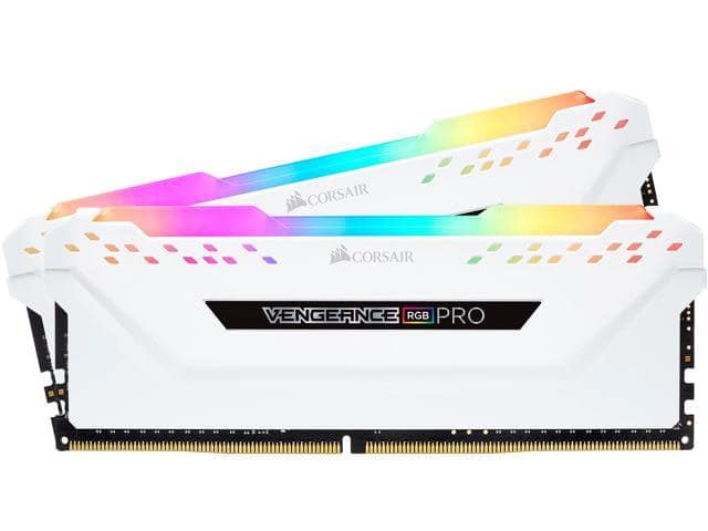 CORSAIR Vengeance RGB Pro 16GB (2 x 8GB) 288-Pin PC RAM DDR4 3200 (PC4 25600) Desktop Memory Model CMW16GX4M2C3200C16W