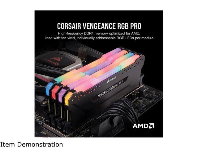 CORSAIR Vengeance RGB Pro 32GB (2 x 16GB) 288-Pin PC RAM DDR4 3600 (PC4 28800) AMD Optimized Desktop Memory Model CMW32GX4M2Z3600C18 - ảnh 3