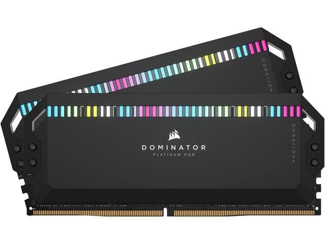 CORSAIR Dominator Platinum RGB 32GB (2 x 16GB) 288-Pin PC RAM DDR5 5200 (PC5 41600) Desktop Memory Model CMT32GX5M2B5200C40