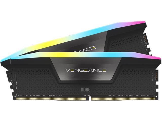 CORSAIR Vengeance RGB 32GB (2 x 16GB) 288-Pin PC RAM DDR5 6000 (PC5 48000) Desktop Memory Model CMH32GX5M2B6000C40