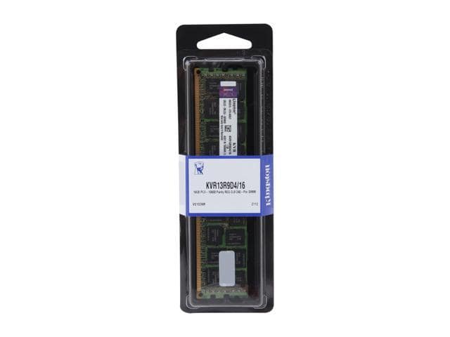 Kingston 16GB 240-Pin DDR3 SDRAM ECC Registered DDR3 1333 (PC3 10660) Server Memory DR x4 w/TS Model KVR13R9D4/16 - ảnh 2