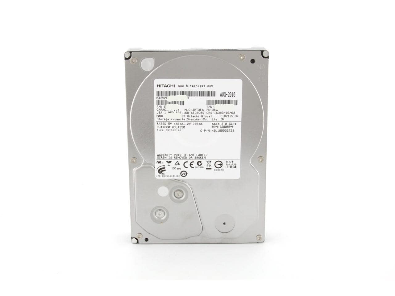 HGST Ultrastar A7K2000 HUA722010CLA330 (0A39289) 1TB 7200 RPM 32MB Cache SATA 3.0Gb/s 3.5″ Enterprise Hard Drive Bare Drive