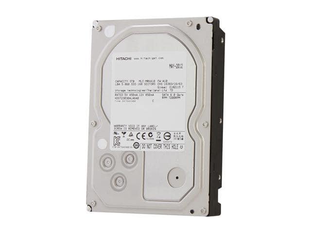 Hitachi GST Deskstar 7K3000 HDS723030ALA640 (0F12450) 3TB 7200 RPM 64MB Cache SATA 6.0Gb/s 3.5″ Internal Hard Drive Bare Drive