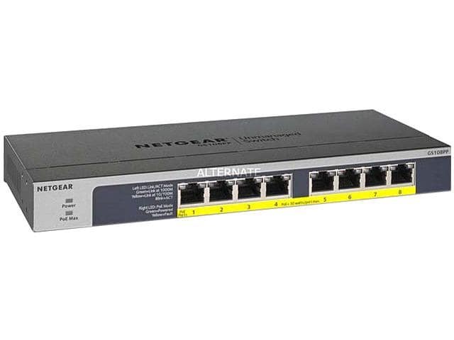 NETGEAR GS108PP-100EUS Unmanaged 8 Ports Ethernet Switch