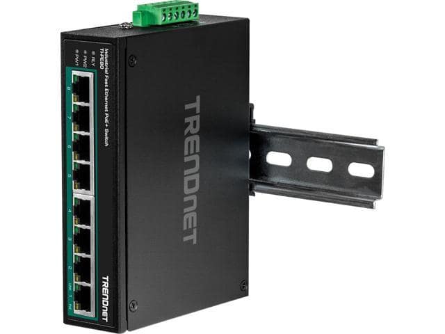 TRENDnet 8-Port Industrial Fast Ethernet PoE+ DIN-Rail Switch - ảnh 2