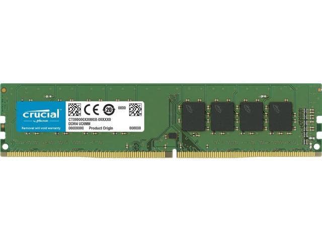 Crucial 16GB DDR4 2400 (PC4 19200) 288-Pin UDIMM 2Rx8 ECC Unbuffered CL17 1.2v Desktop Memory Module – CT16G4WFD824A