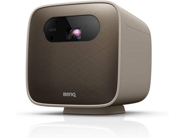 BenQ GS2 Wireless Mini Portable Projector for Outdoor Use IPX2 Splash & Drop Resistant Google Cast & AirPlay Bluetooth Speaker WiFi Smart TV App HDMI USB-C 16:9 720p – Beige – 1 Year BenQ Warranty