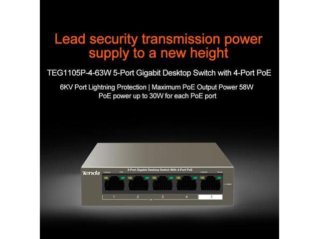 Tenda TEG1105P-4-63W Unmanaged Switch - ảnh 4