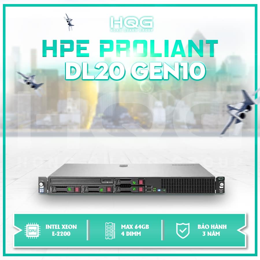 Máy chủ HPE ProLiant DL20 Gen10 – 4×2.5″ SFF